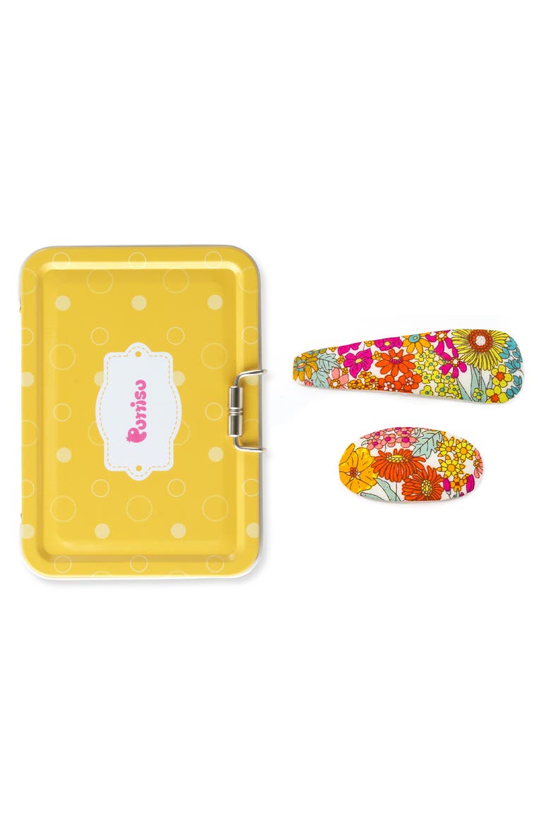 2pc Mixed Shape Clip Set  - Floral, Main, color, Retro Bloom Bash