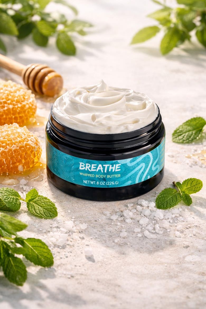 Breathe Whipped Body Butter, Alternate, color, Aqua