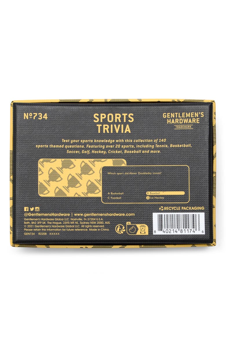 Gentlemen's Hardware Sports Trivia Game, Alternate, color,
