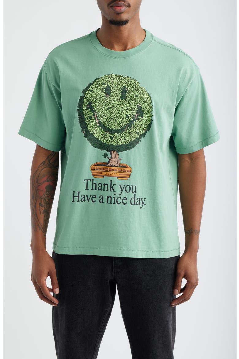 Bonsai Tree Graphic T-Shirt, Main, color, GREEN