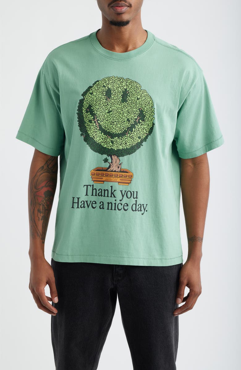 MARKET Bonsai Tree Graphic T-Shirt, Main, color, Green