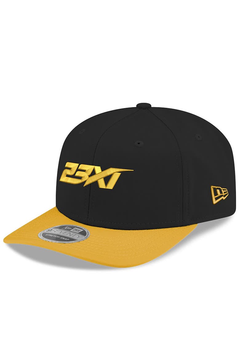 Men's New Era Black/Yellow 23XI Racing 9FIFTY Snapback Hat, Main, color, Black