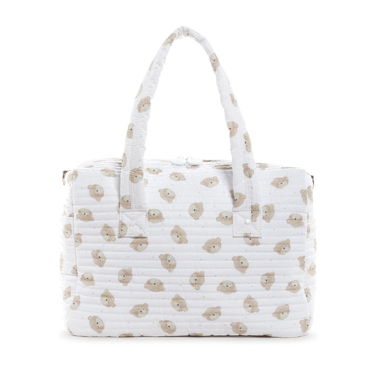 TRVL Design Quilted Teddy Bear Stroller Bag, Main, color, White