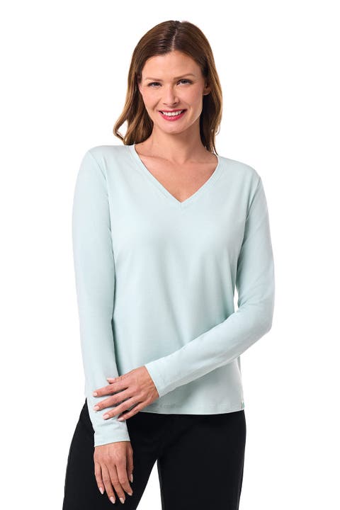 Women's Morada V-Neck Long Sleeve T-Shirt, UPF 50+ Sun Protection