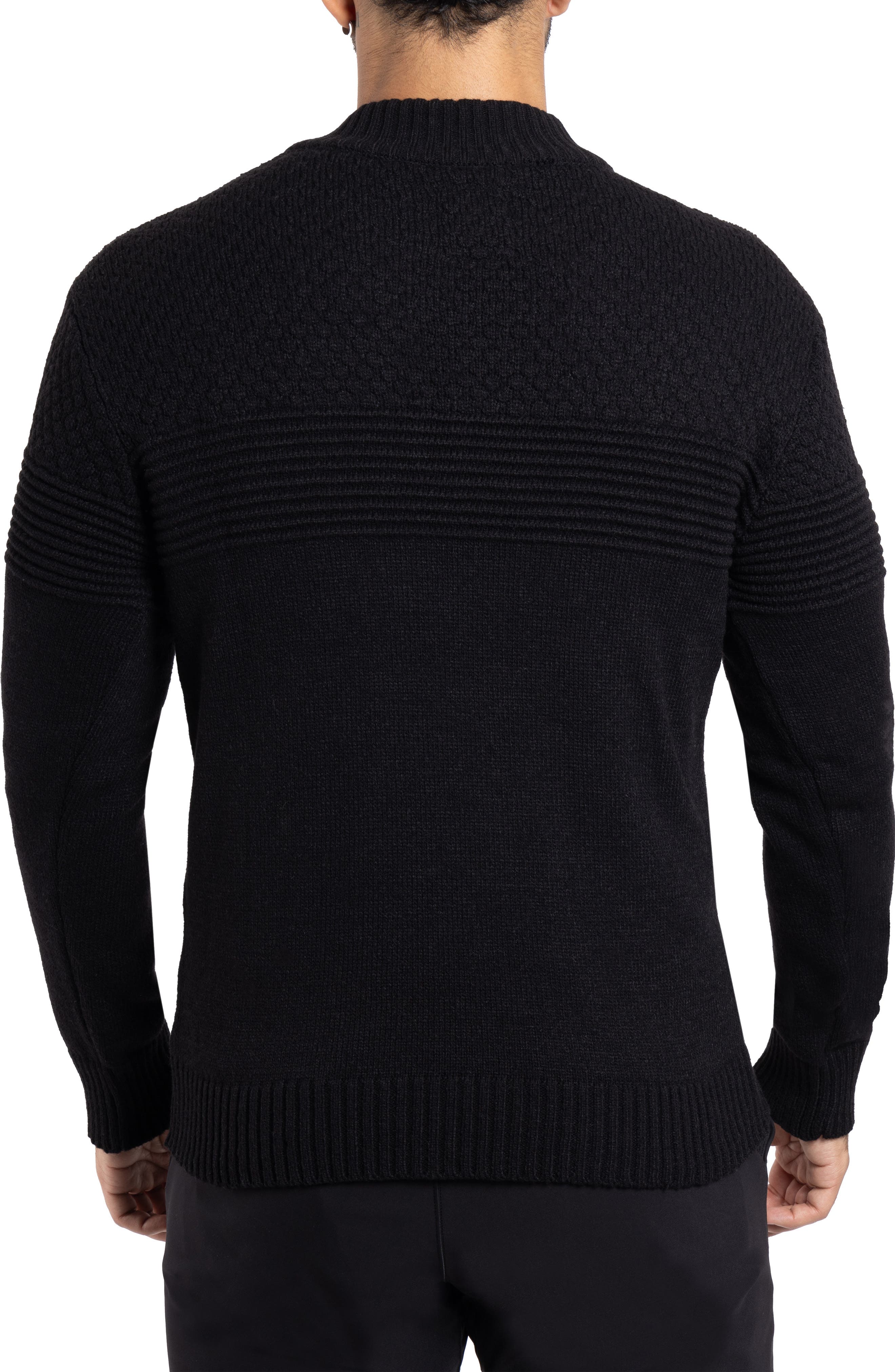 Honeycomb Knit Quarter-Zip Pullover Sweater - image 2
