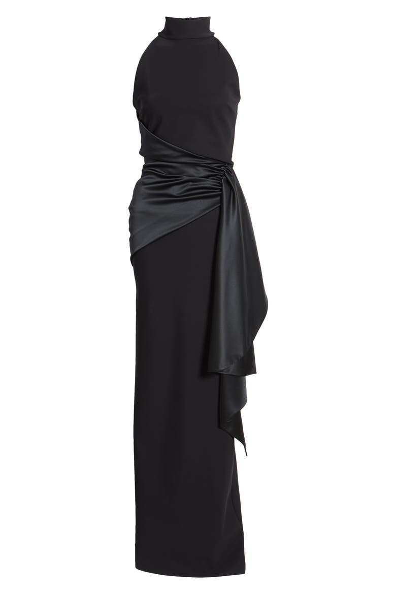 Gudairi Column Gown, Alternate, color, BLACK