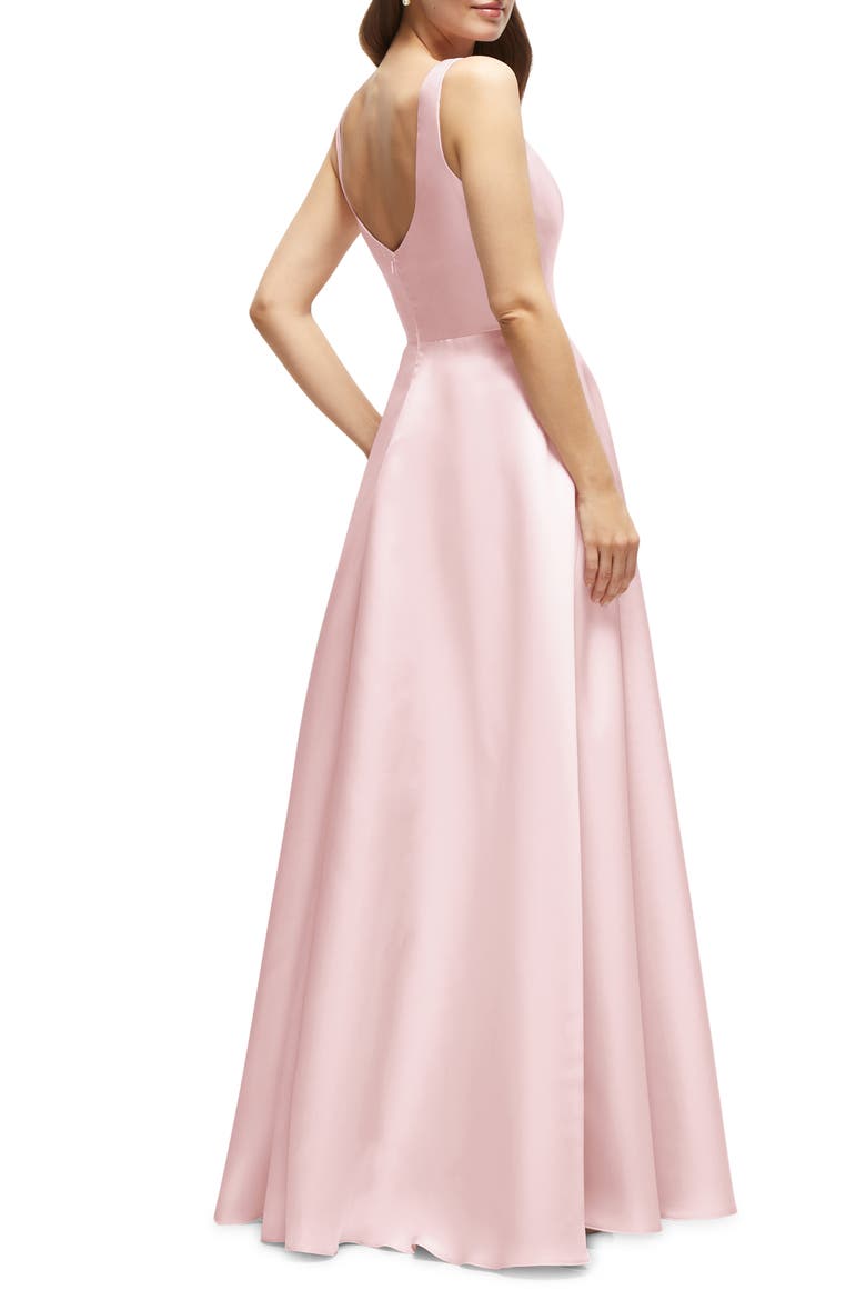 Sleeveless Satin Gown, Alternate, color, BALLET PINK