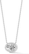 GLAZE JEWELRY Oval Moissanite Halo Pendant Necklace