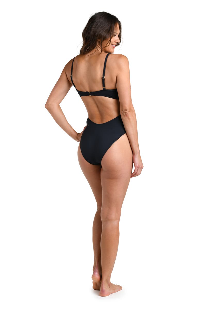 La Blanca Island Goddess Cutout Monokini One-Piece Swimsuit, Alternate, color, Black