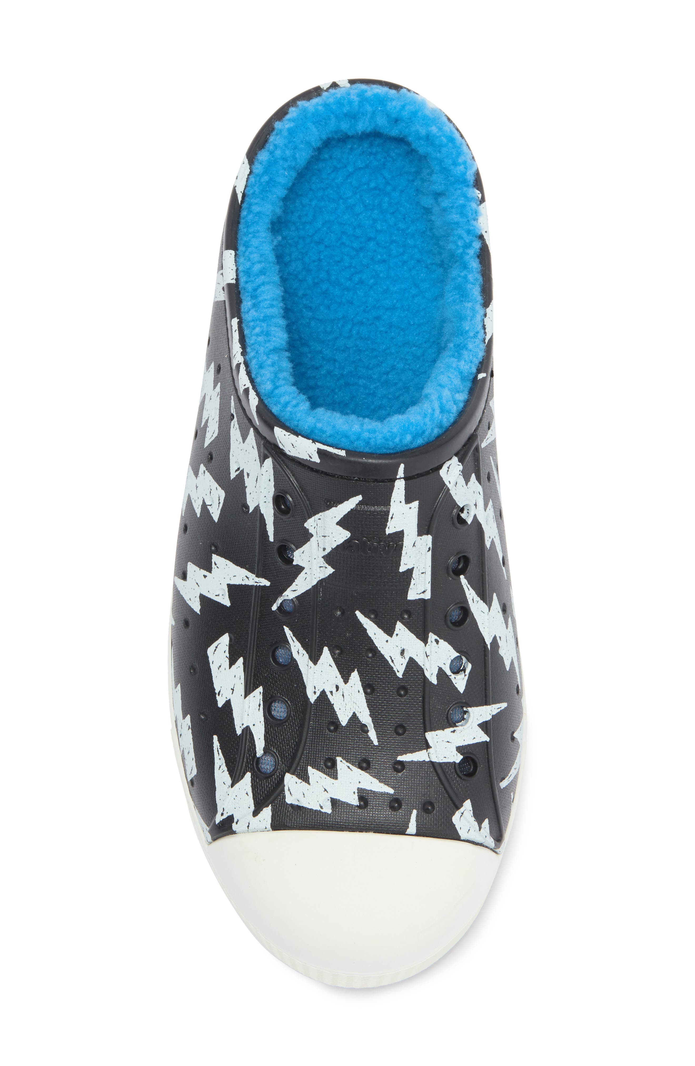 Native Shoes Kids' Jefferson Cozy Slip-On Clog, Alternate, color, Black/ Shell White/ Lghtnglow