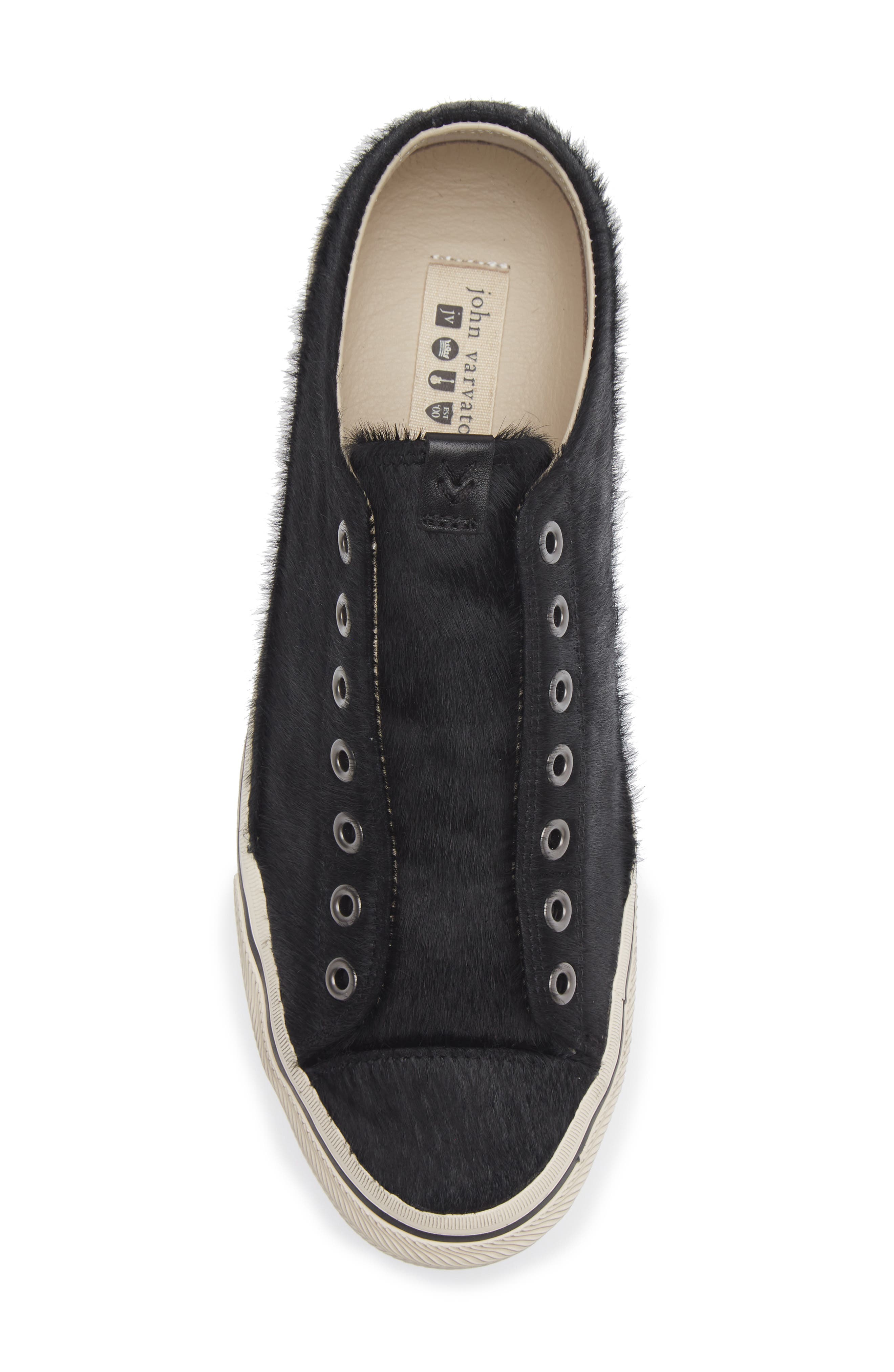 315 Vulc Laceless Low Calf Hair Sneaker, Alternate, color, BLACK