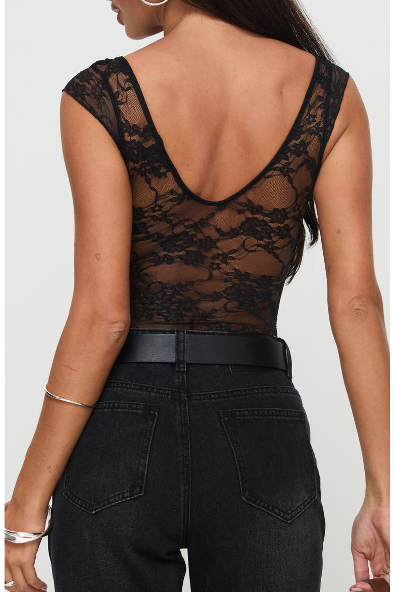 Tantalize Lace Bodysuit, Alternate, color, BLACK