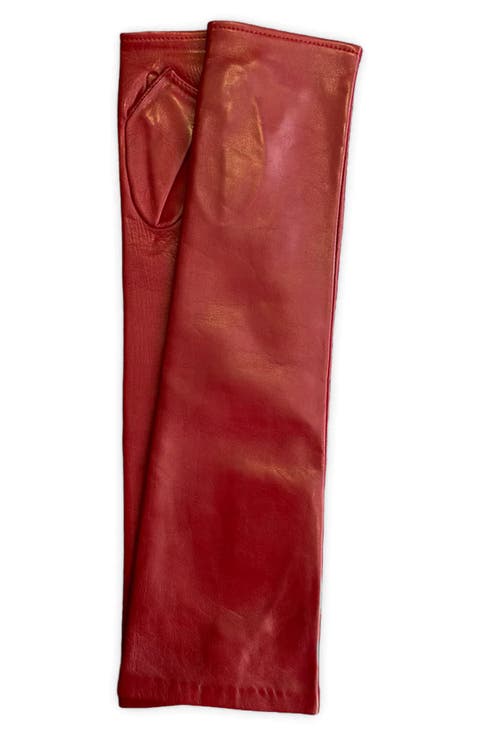 Fergie 10BT Long Silk Lined Fingerless Leather Gloves