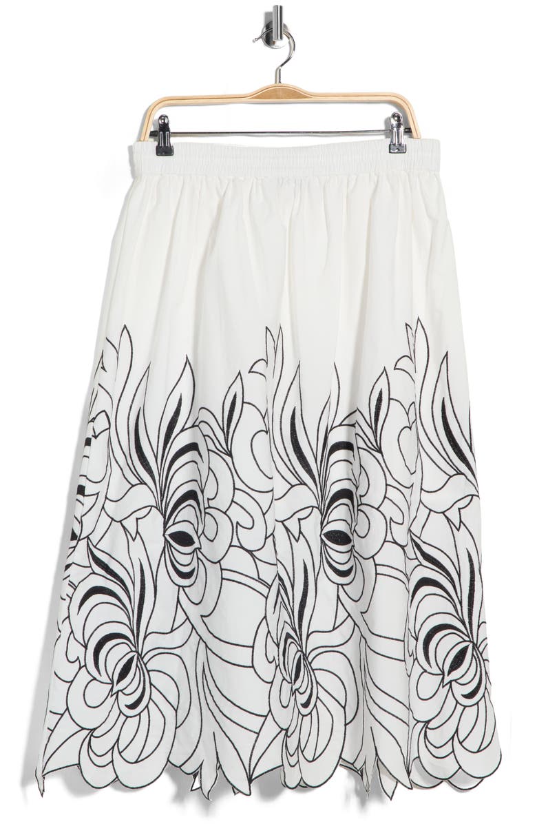 Joie Embroidered Tassel Tie Front Skirt, Alternate, color, White/ Black