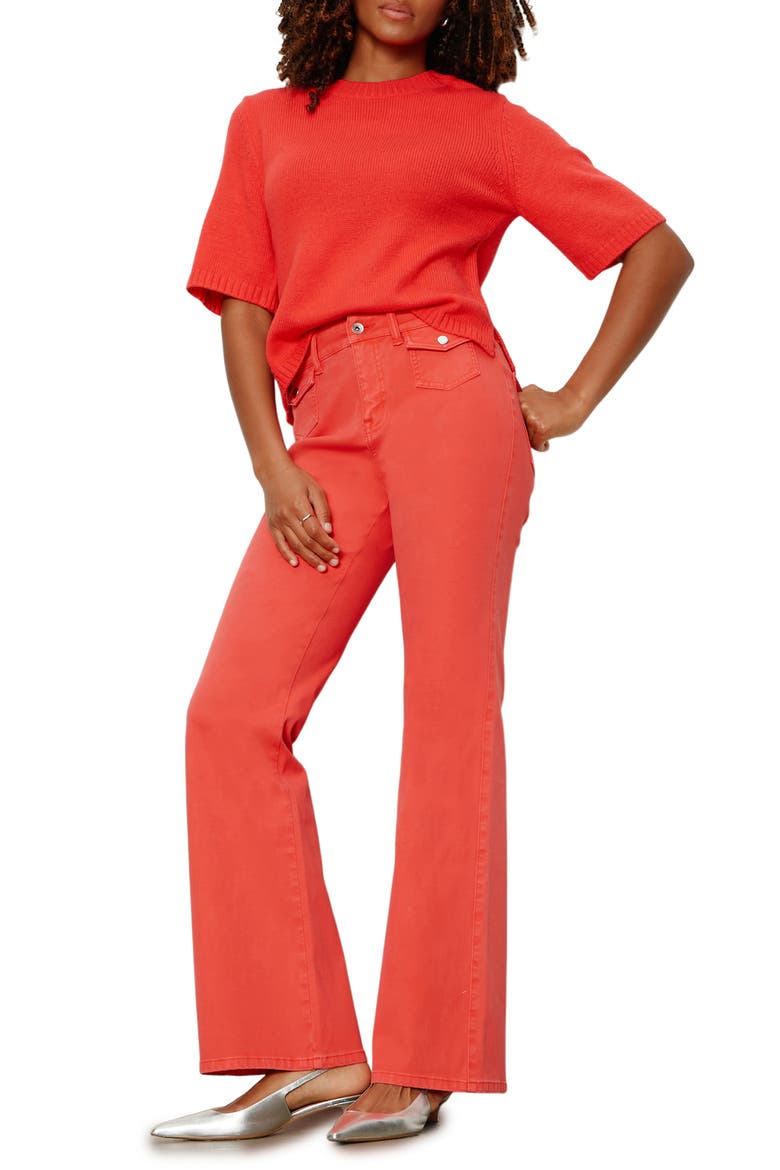 Short Sleeve Sweater, Alternate, color, TULIP RED