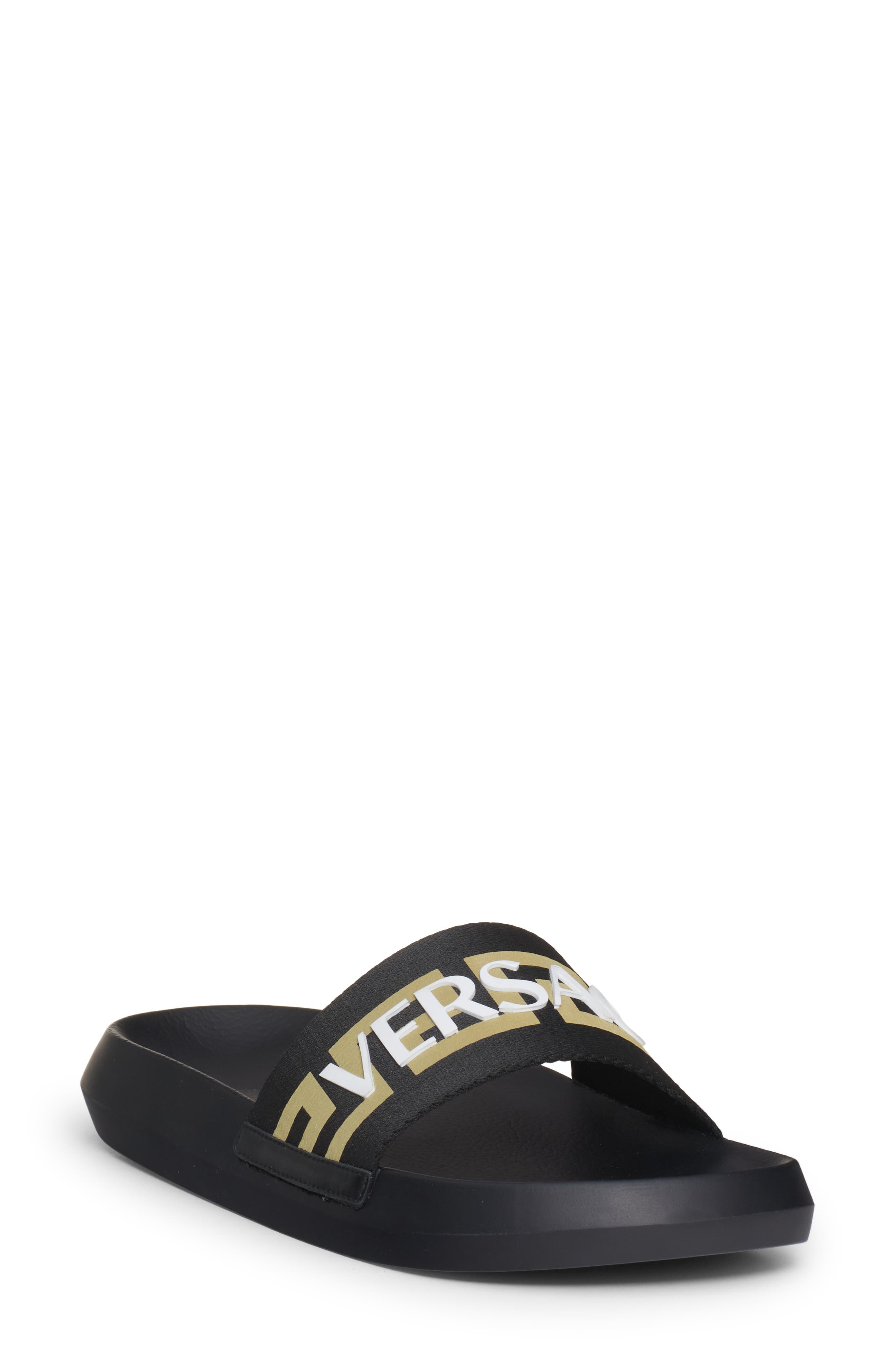 Versace La Greca Logo Pool Slide Sandal, Main, color, 