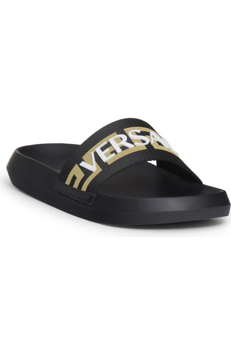 Versace La Greca Logo Pool Slide Sandal, Main, color,