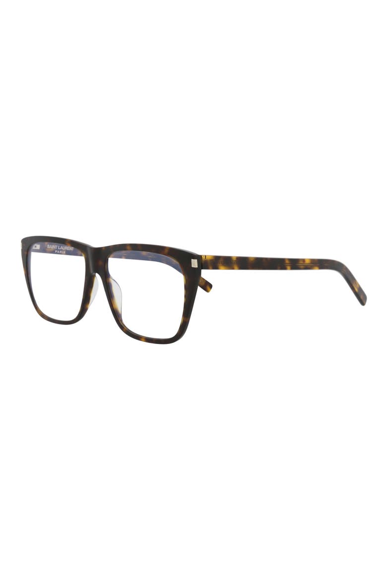 57mm Square Optical Glasses, Alternate, color, HAVANA HAVANA TRANSPARENT