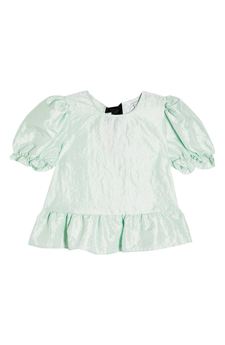 Topshop Bow Back Taffeta Blouse, Alternate, color,