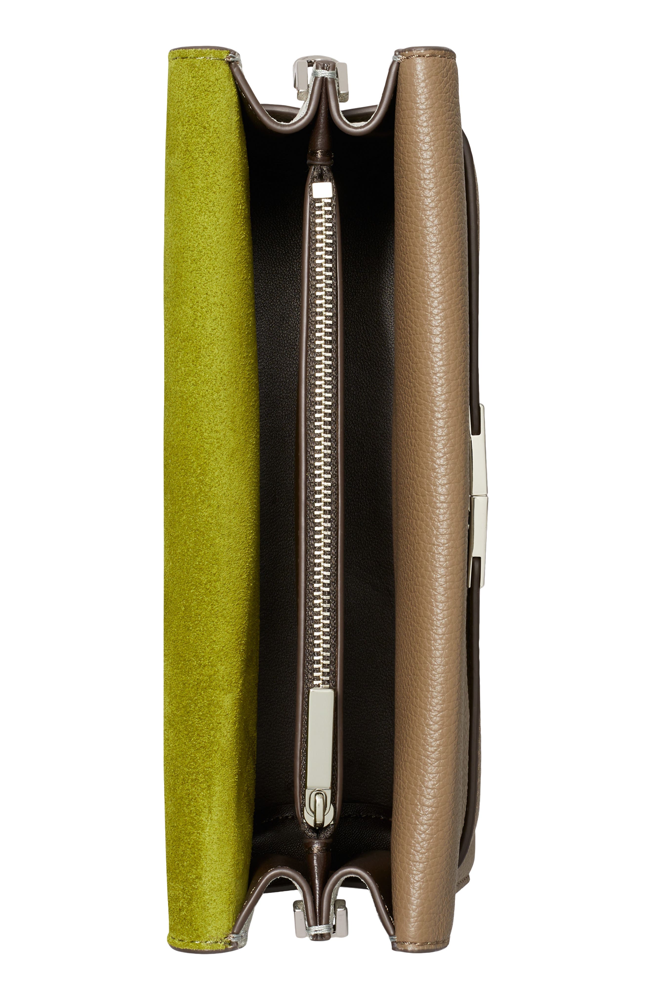 Tory Burch Lee Radziwill Colorblock Pebble Leather Shoulder Bag, Alternate, color, 