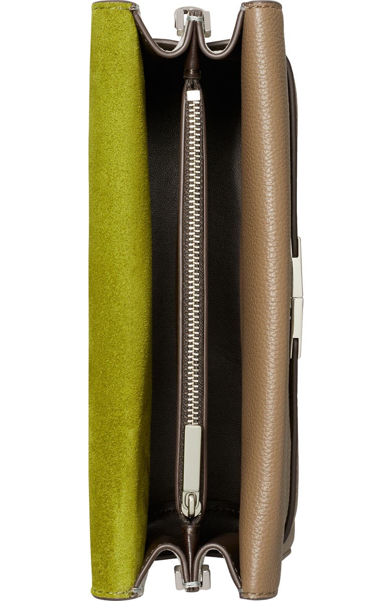 Tory Burch Lee Radziwill Colorblock Pebble Leather Shoulder Bag, Alternate, color,