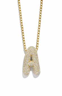 Bubble Initial Pendant Necklace