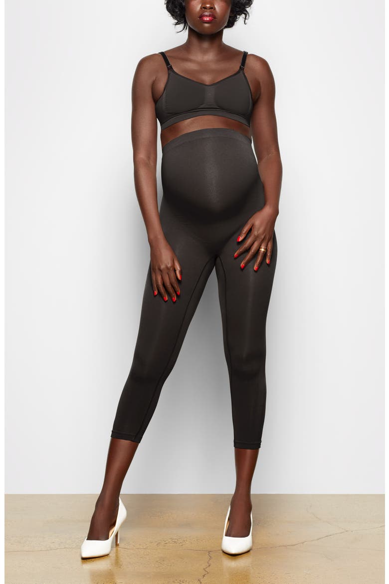 Seamless Sculpt Maternity Leggings, Alternate, color, ONYX