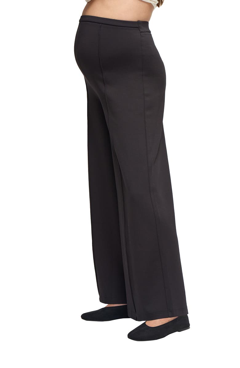 Ingrid & Isabel Maternity Flare Ponte Pant, Alternate, color, Black