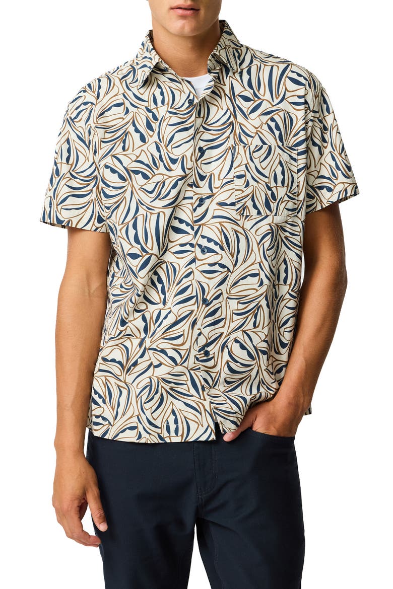 Palmbrook Short Sleeve Button-Up Shirt, Main, color, NATURAL
