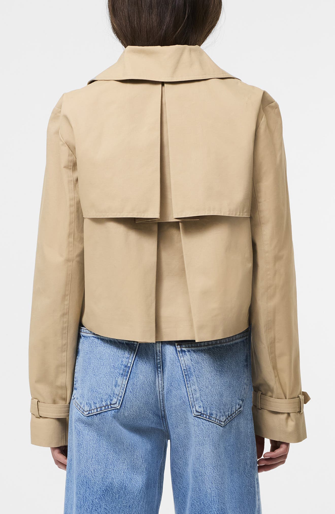 Crop Cotton Twill Trench Coat - image 2