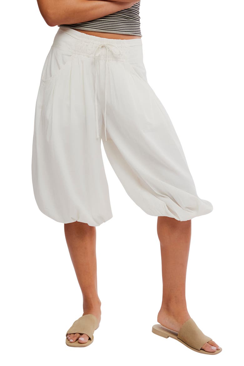 Calle Bubble Crop Cotton Blend Pants, Main, color, TOFU