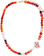 Panacea Orange Beaded Fish Strand Necklace