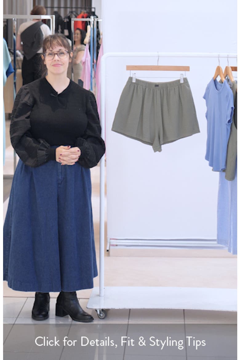 Stretch Organic Cotton Seersucker Lounge Shorts video