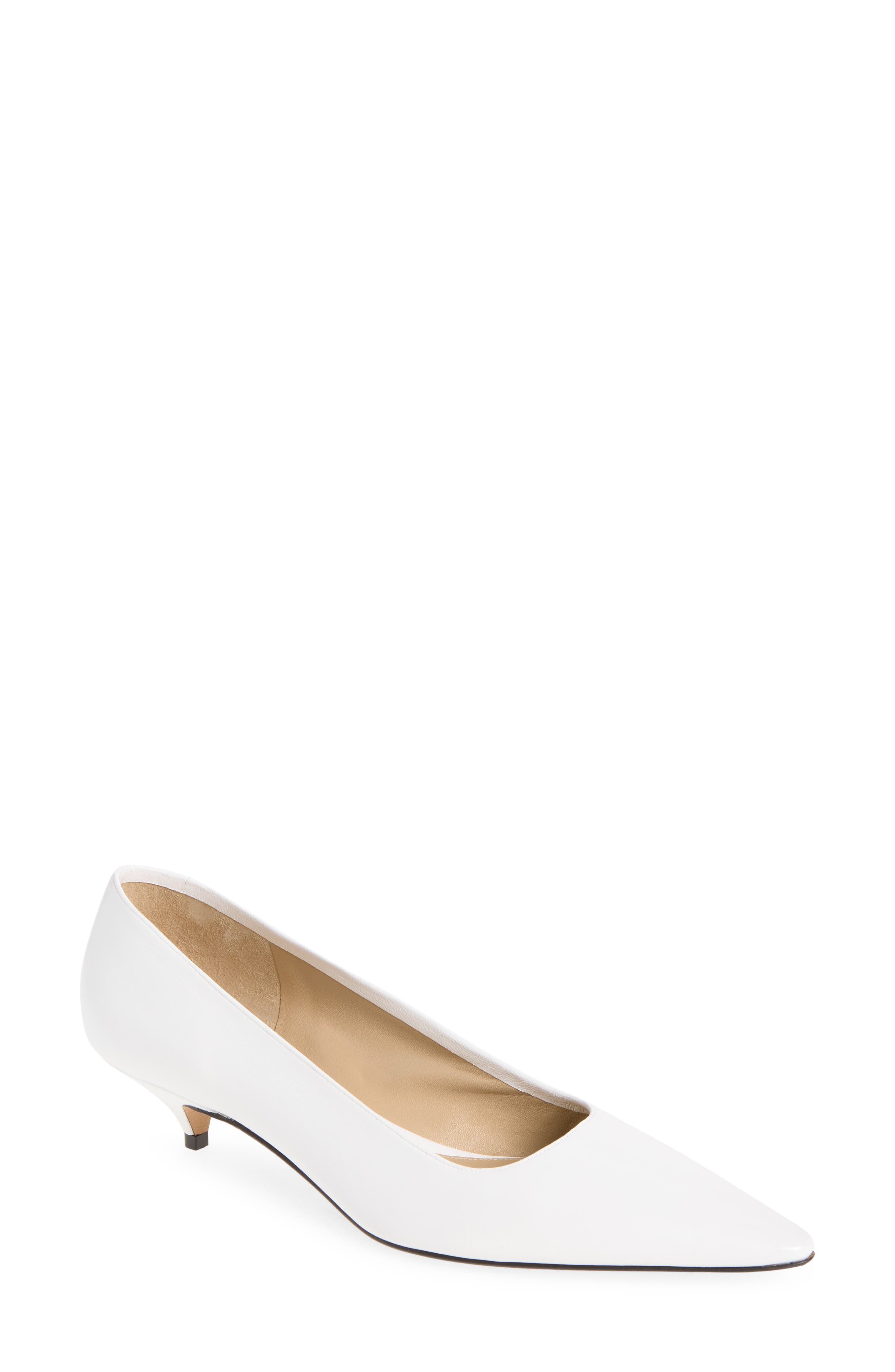 Liisa Leather Kitten Pump, Main, color, PAPER