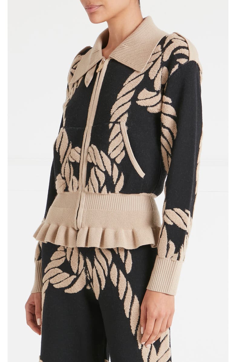 Temperley London Rope Knit Jacket, Alternate, color, Black