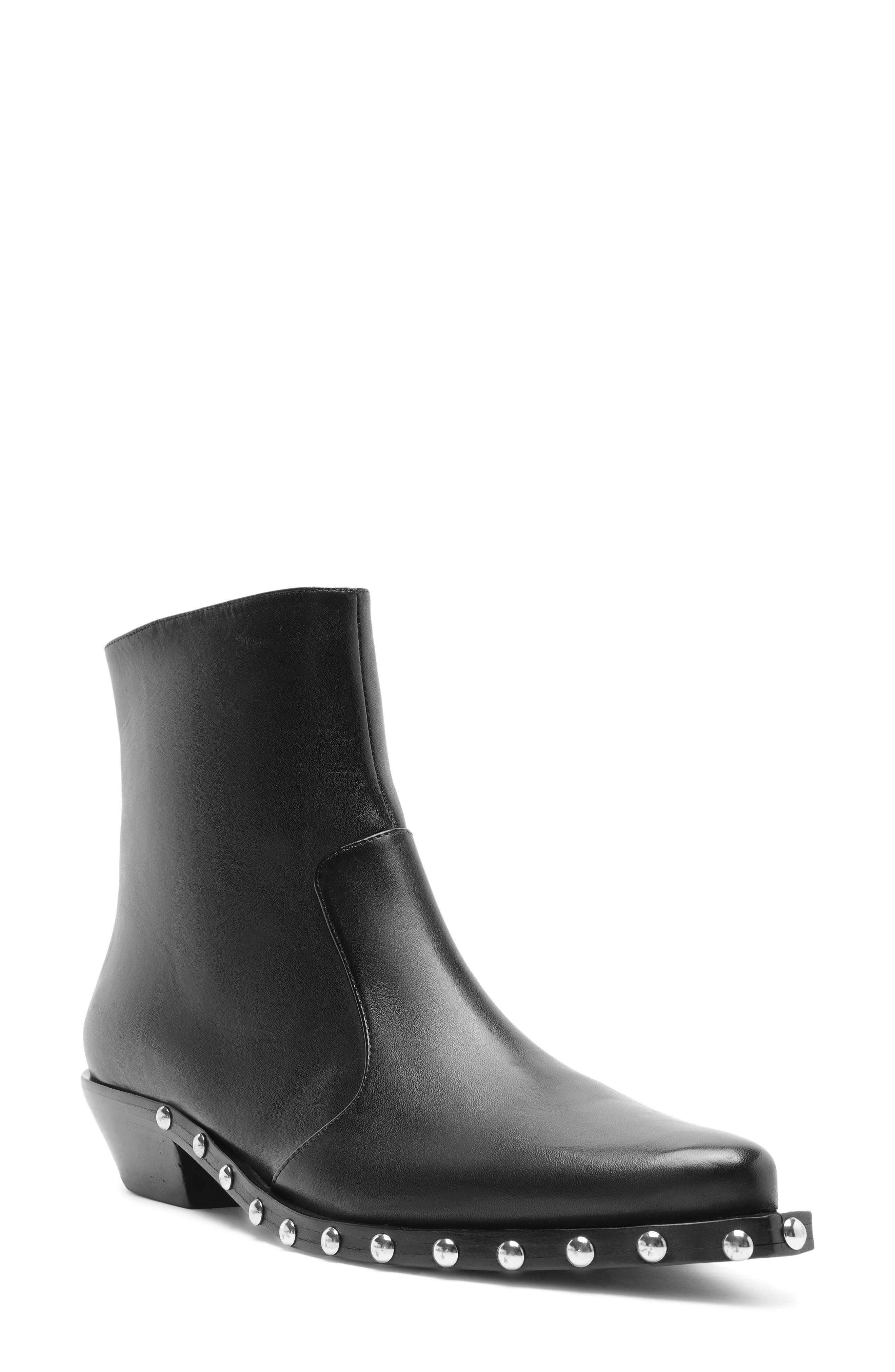 Taylor Leather Bootie, Main, color, BLACK