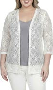 Standards & Practices Sequin Lace Open Front Cardigan