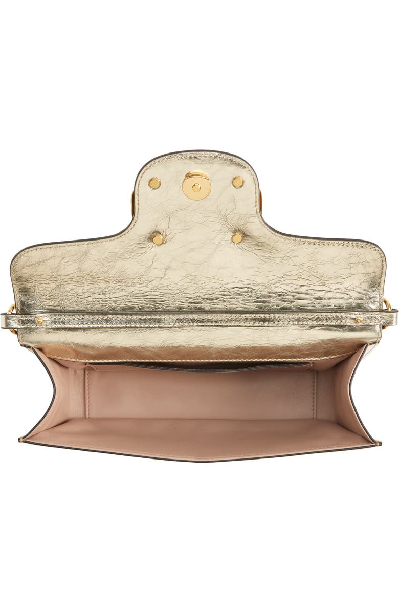 Valentino Garavani VLOGO Signature Crinkle Metallic Leather Shoulder Bag, Alternate, color,