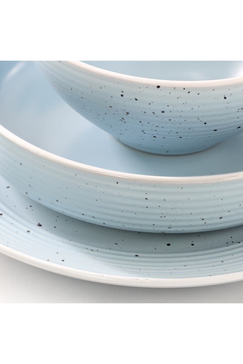 Emilia 16 Piece Double Bowl Stoneware Dinnerware Set, Alternate, color, White