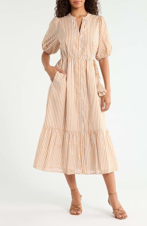 Beth Cotton Button-Up Midi Dress