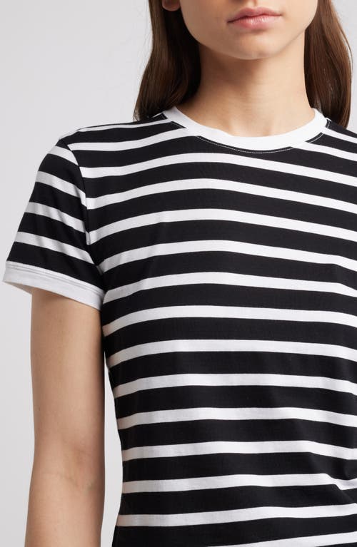 Frame Stripe Pima Cotton Baby Tee In Black Multi