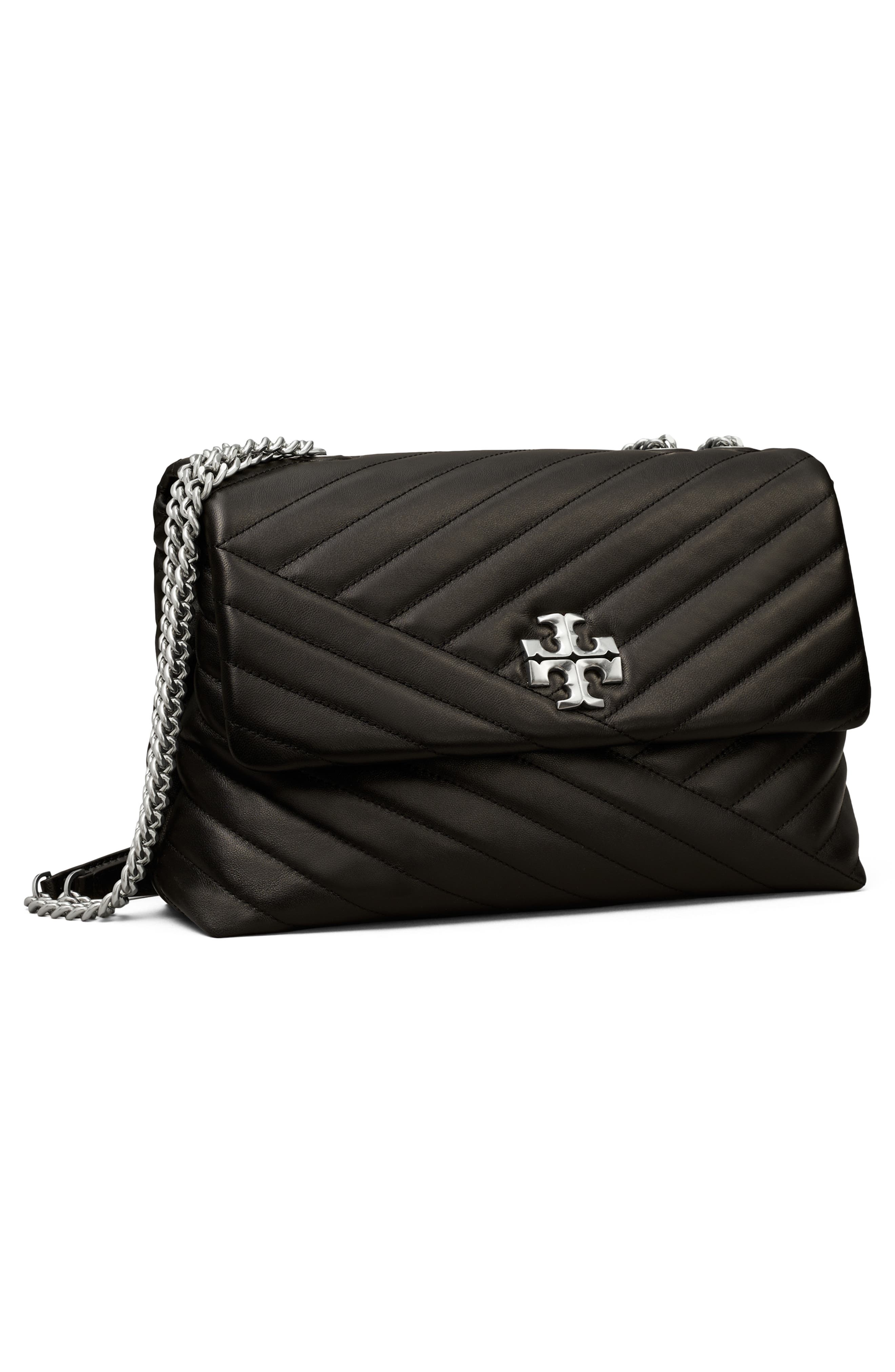 Kira Chevron Convertible Shoulder Bag, Alternate, color, BLACK