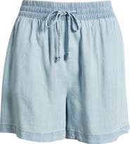 beachlunchlounge Toney Tie Waist Chambray Shorts