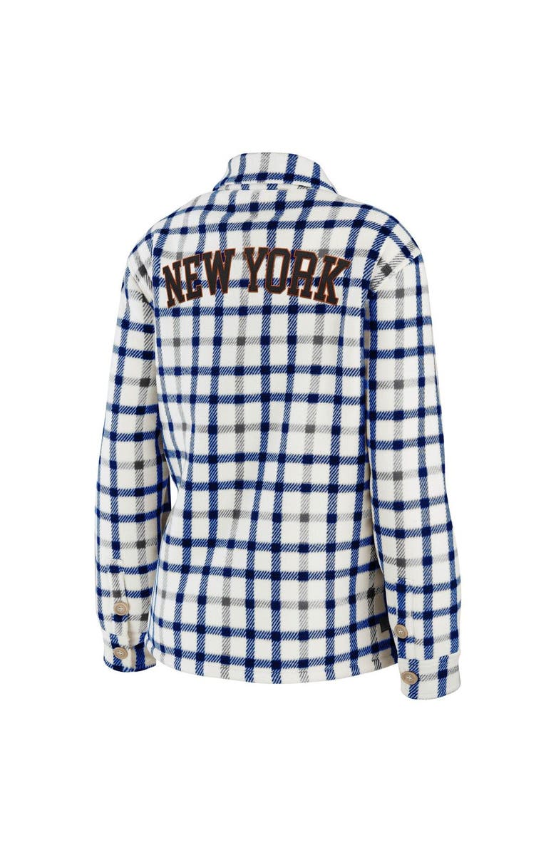 WEAR by Erin Andrews Women's WEAR by Erin Andrews Oatmeal New York Islanders Plaid Button-Up Shirt Jacket, Alternate, color, Oatmeal