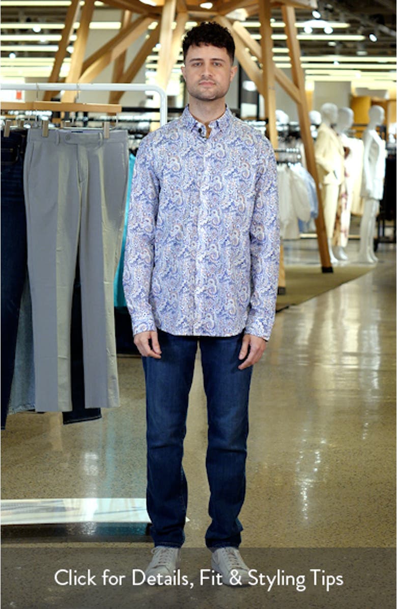 Large Mosaic Print Button-Up Shirt, sales video thumbnail