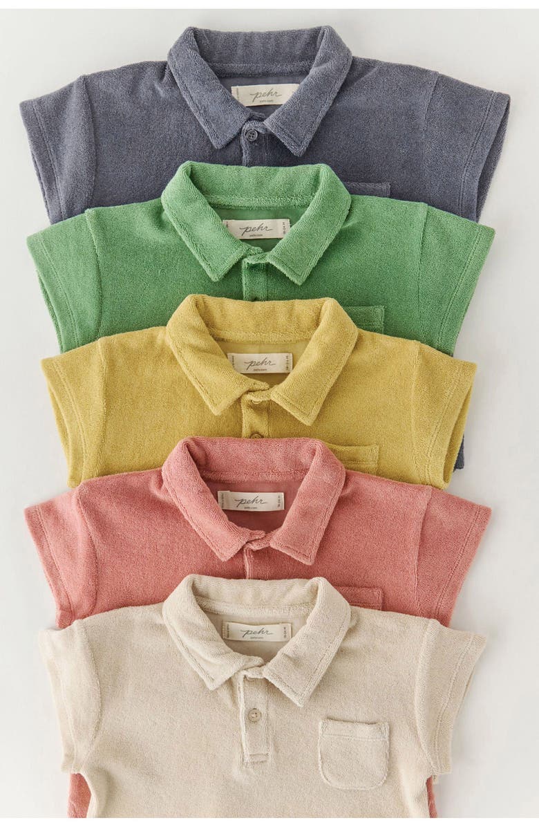 Pehr Kids' Organic Cotton Polo, Alternate, color, Sand