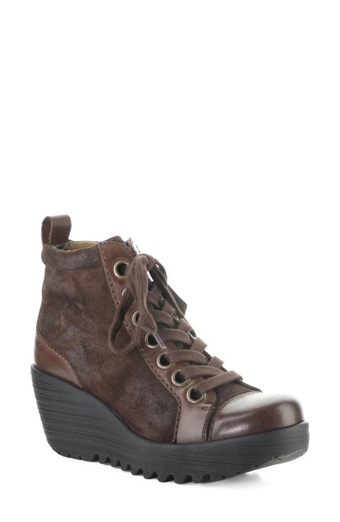 Lufe Platform Wedge Bootie