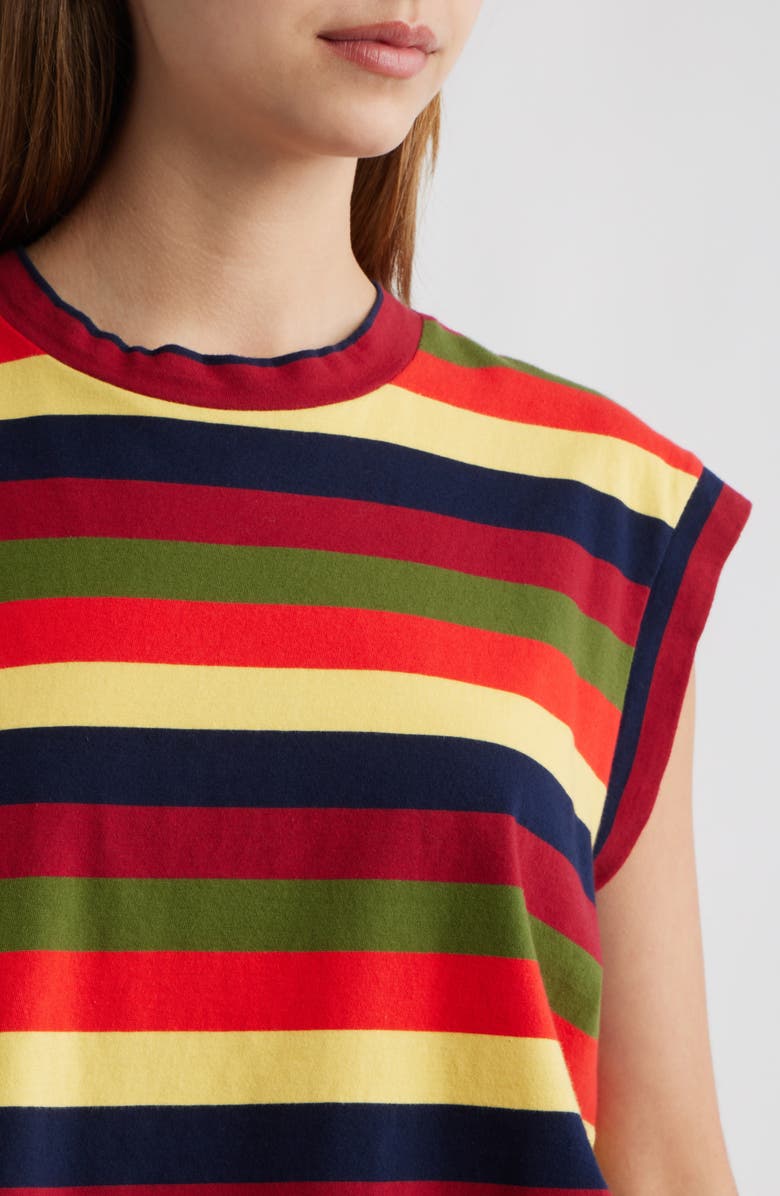 THE GREAT. The Square Stripe Crop Top, Alternate, color,