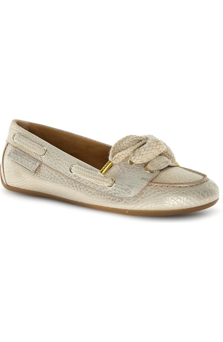 Candice Cooper Candy Boat Bow Loafer, Main, color, Platinum