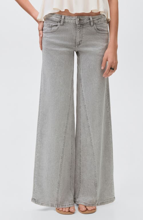 Mango Teen Low Rise Wide Leg Jeans In Brown